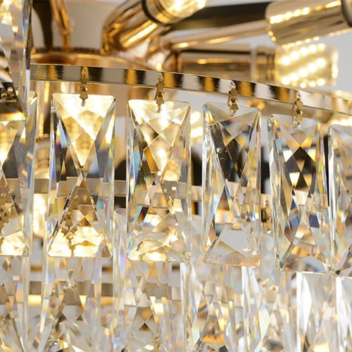 Modern luxury crystal K9 LED pendant chandelier - vue 5 sur 12