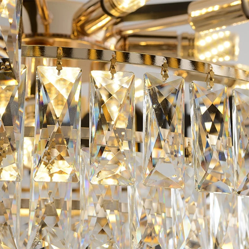 Modern luxury crystal K9 LED pendant chandelier - vue 4 sur 12