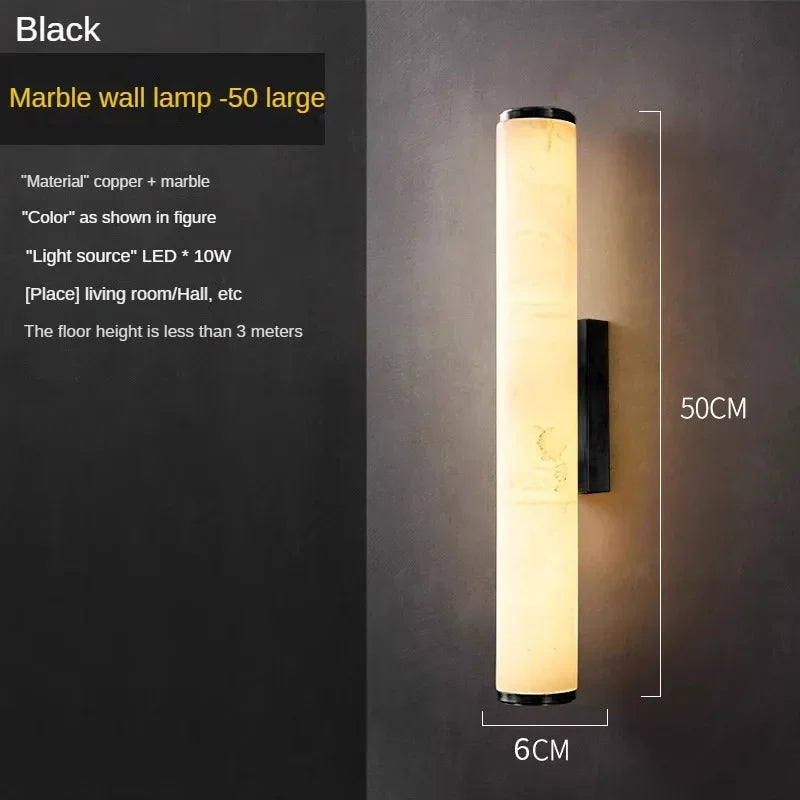 Modern and elegant marble and copper wall light - vue 8 sur 14