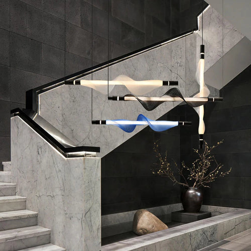 Contemporary LED acrylic designer chandelier modern lighting 2024 - vue 10 sur 18