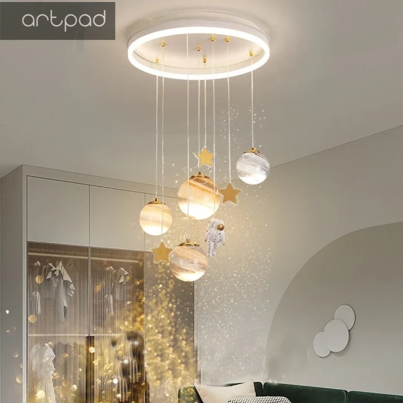 Artpad moon ceiling light for children's room decorative