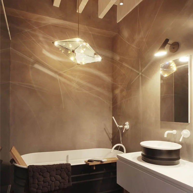 Modern crystal chandelier with water drop design for interiors - vue 6 sur 10