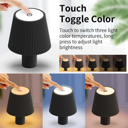 Striped Rechargeable LED Table Lamp Wine Bottle Decorative Touch Switch - vue 8 sur 8
