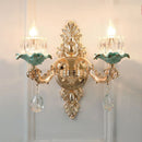 Modern luxury European retro crystal and ceramic chandelier
