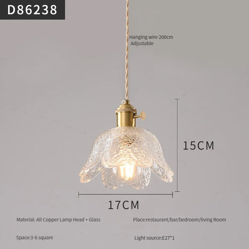 Modern brass and glass pendant light for interiors - vue 30 sur 30
