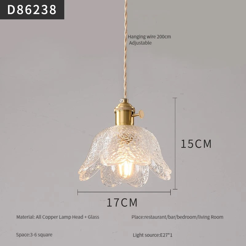 Modern brass and glass pendant light for interiors - vue 30 sur 30