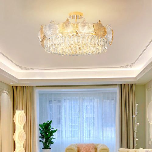 Modern crystal glass chandelier for stylish interiors - vue 5 sur 14