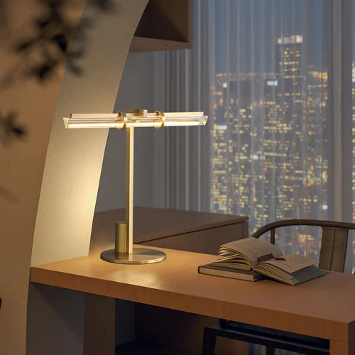Modern crystal LED desk lamp minimalist for reading and work - vue 4 sur 7