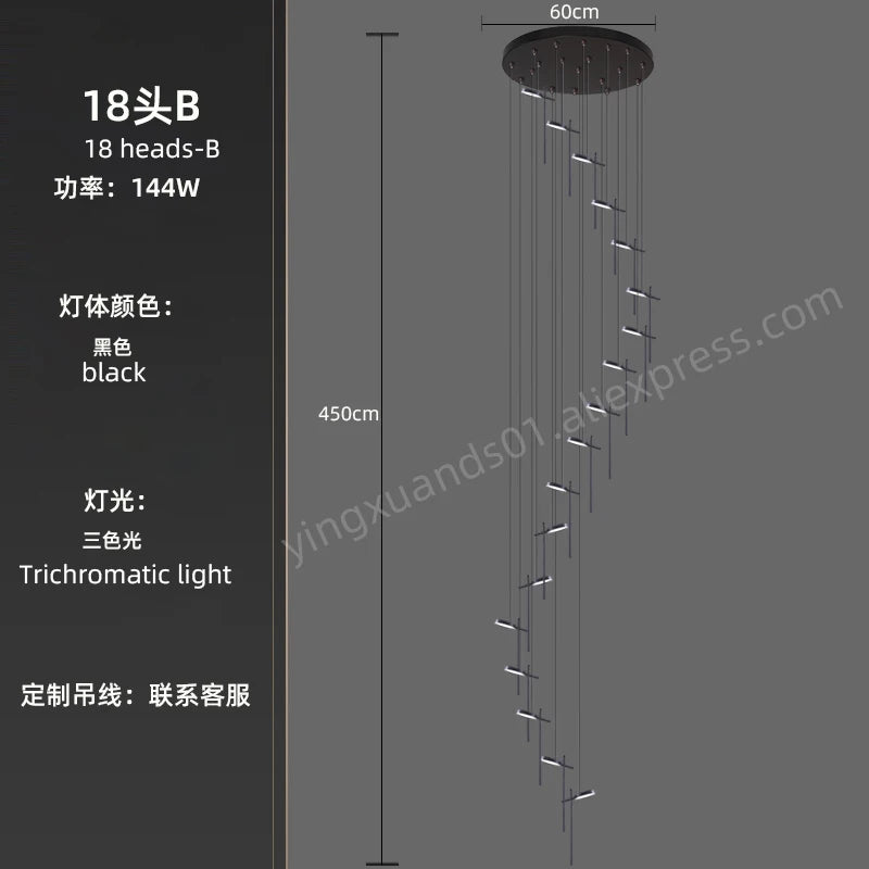 Modern acrylic pendant chandelier with creative 2023 LED design - vue 12 sur 17