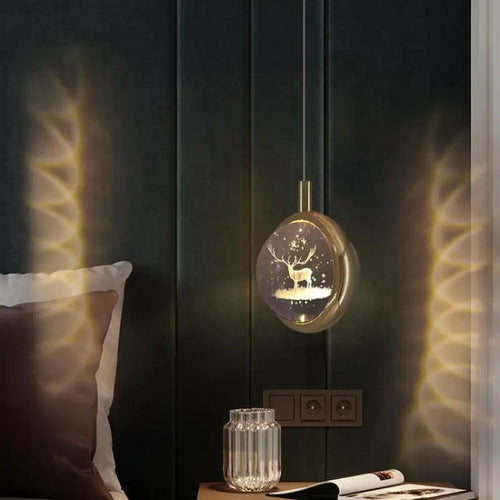 Modern LED crystal ball pendant light for interiors - vue 3 sur 10
