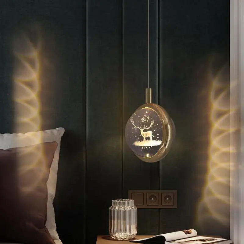 Modern LED crystal ball pendant light for interiors