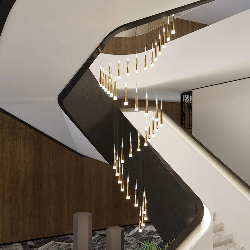 Modern minimalist LED chandelier for duplex staircase loft