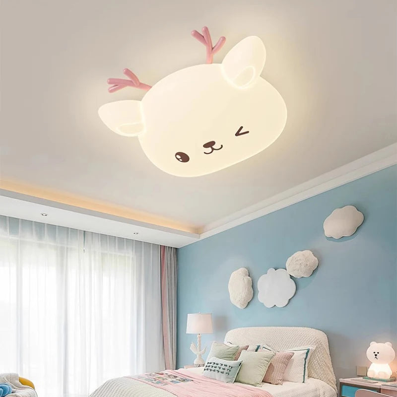 Nordic fawn ceiling light for a modern and cosy children's room