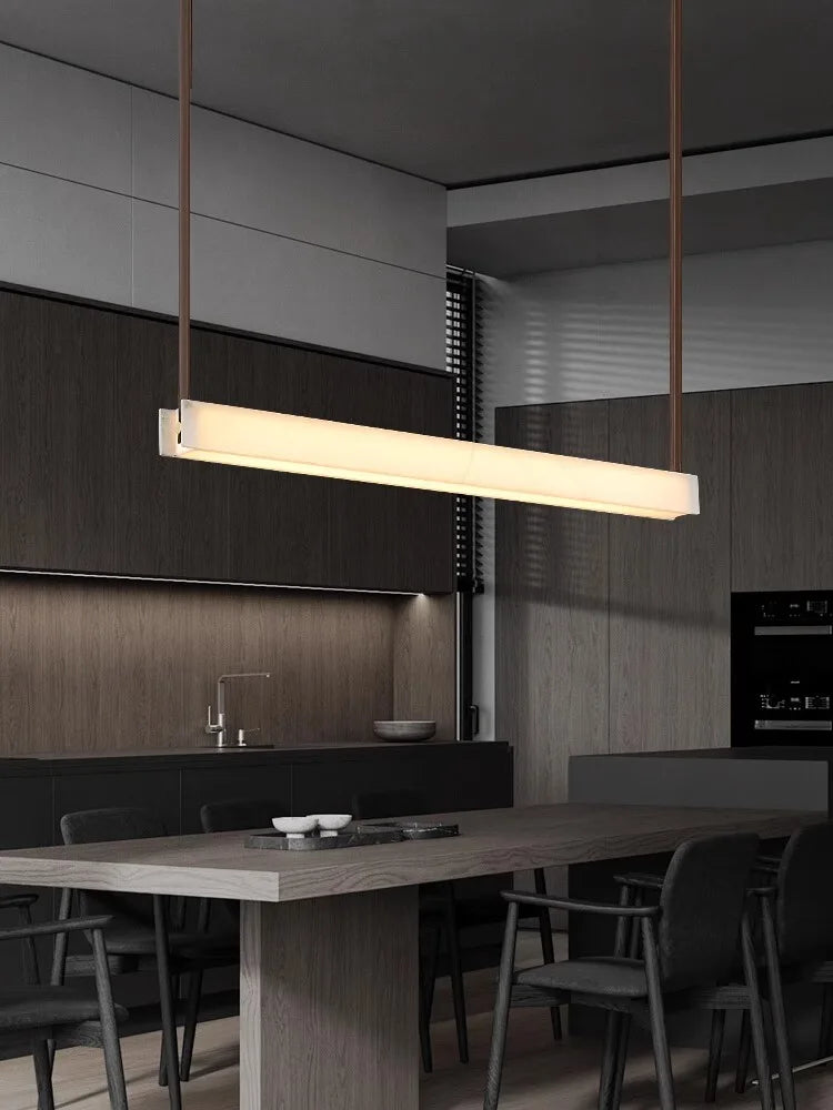 Modern minimalist marble leather chandelier for luxury decor