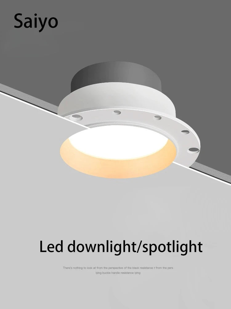 Ultra-thin frameless anti-glare LED spotlight for home