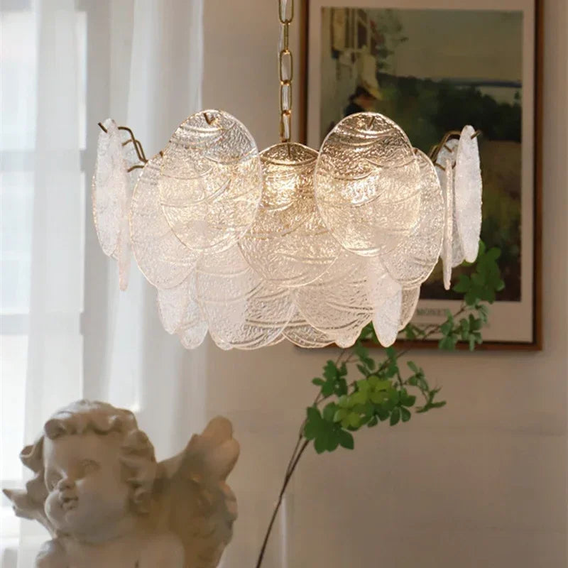 Medieval glass chandelier for romantic interior decoration