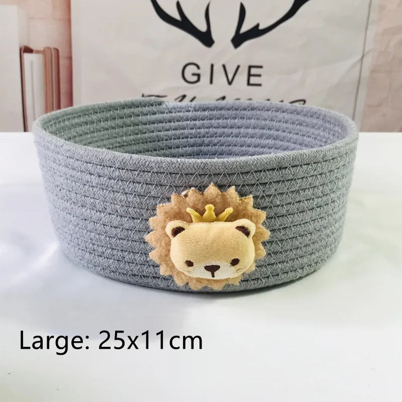 woven animal storage basket for toys and miscellaneous items - vue 13 sur 21