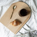 Decorative wooden tray for serving snacks and desserts