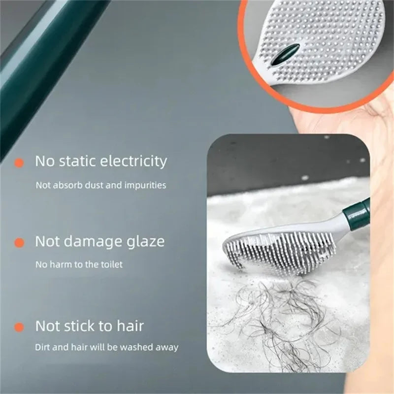 Long handle toilet brush with holder for efficient cleaning - vue 3 sur 8