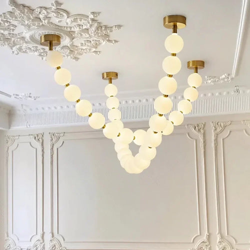 Nordic design LED bead chandelier for home decoration - vue 4 sur 9