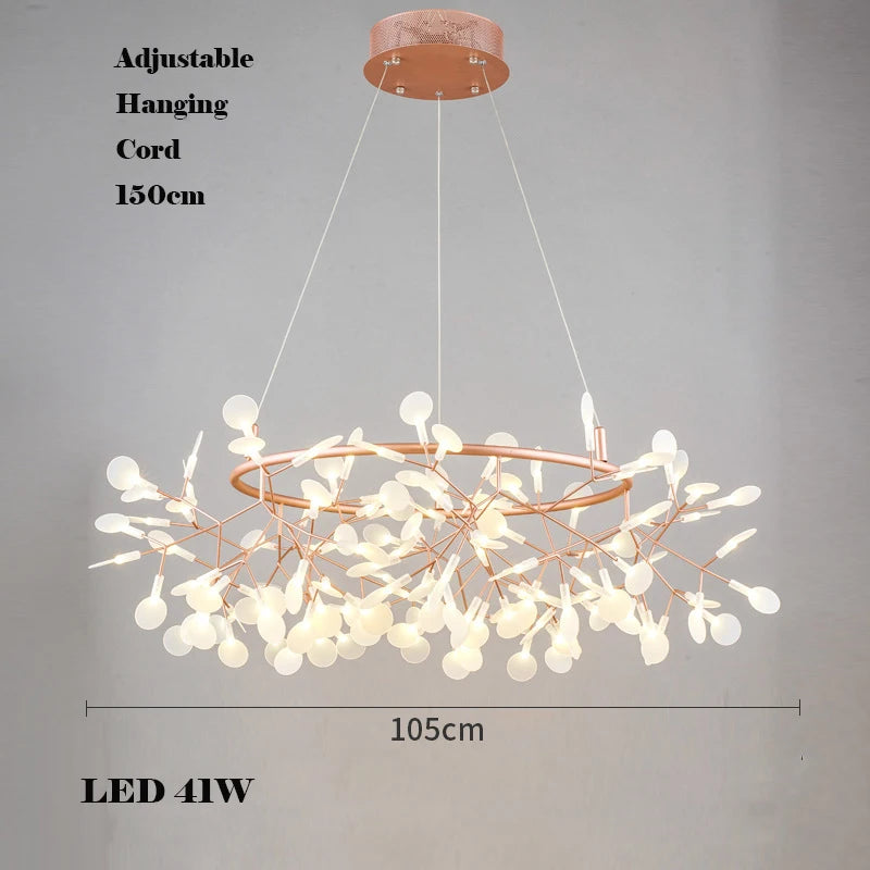 Creative LED chandelier in stainless steel and acrylic for interior decoration - vue 11 sur 18