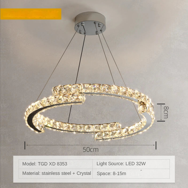 Decorative nordic style crystal LED pendant light