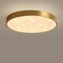 luxurious brass led ceiling light mounted in circular marble