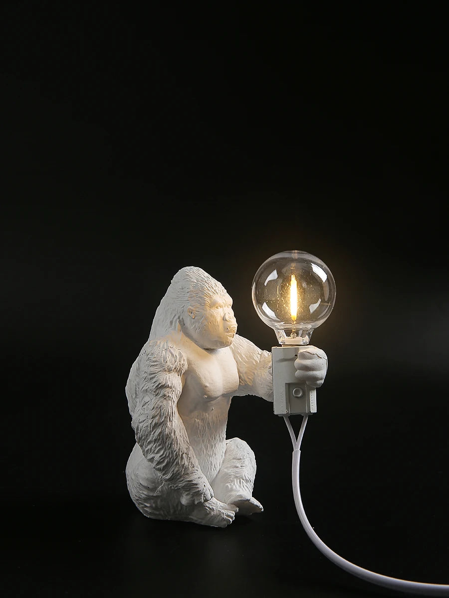 Nordic king kong customisable resin animal table lamp