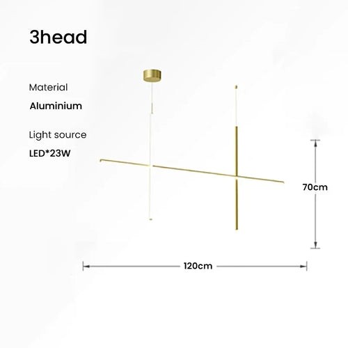 Italian designer tubular LED pendant chandelier - vue 13 sur 15