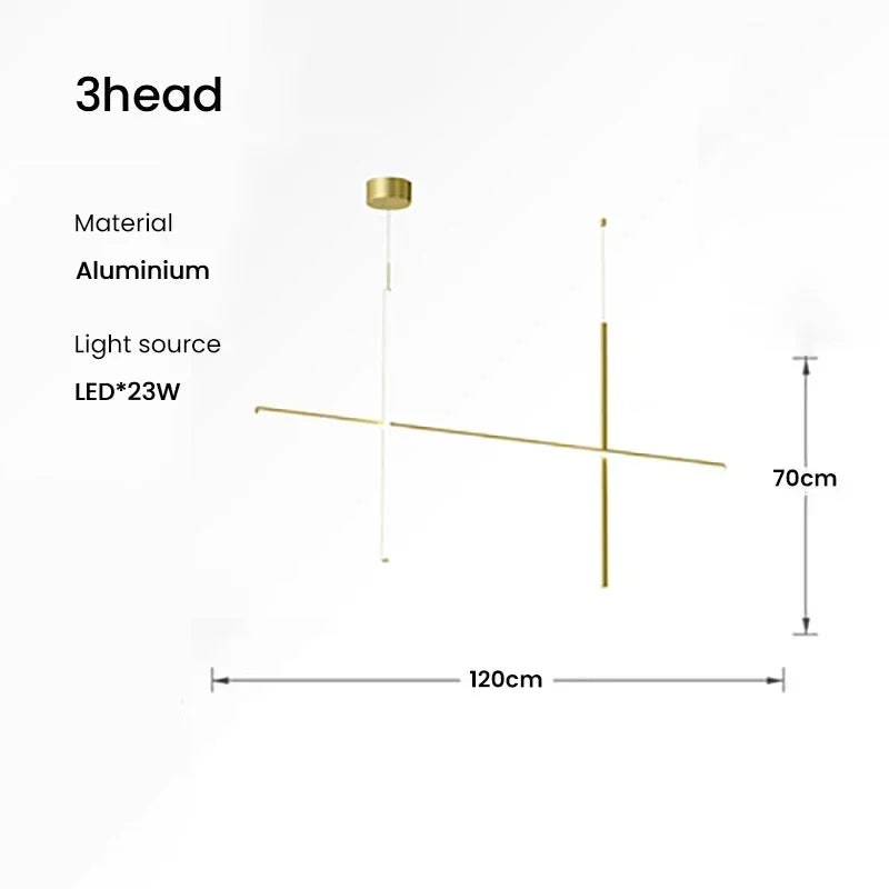 Italian designer tubular LED pendant chandelier - vue 13 sur 15
