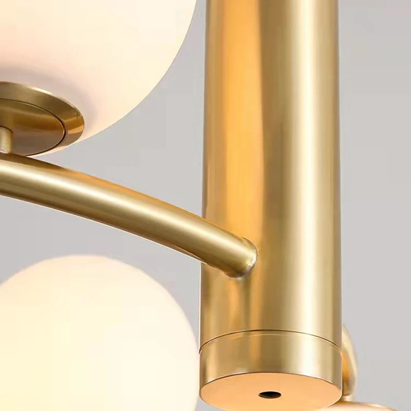 Nordic white glass chandelier - vue 6 sur 13