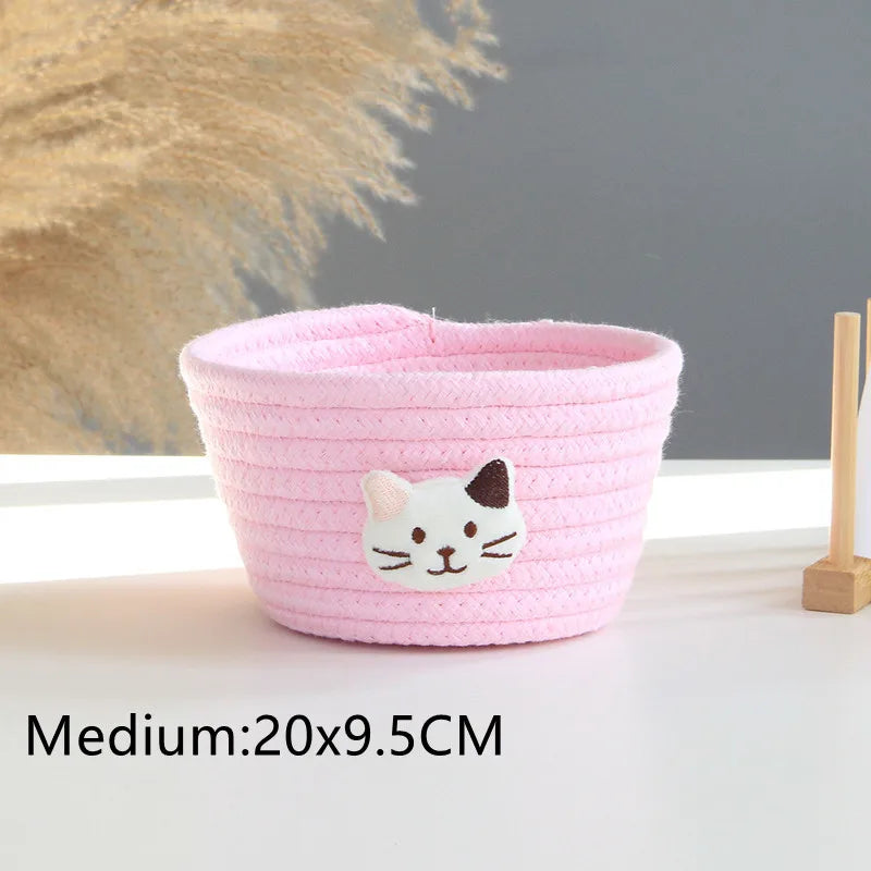woven animal storage basket for toys and miscellaneous items - vue 11 sur 21