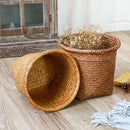 wicker trash basket for storage and waste