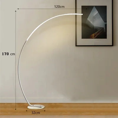 Nordic LED corner arc RGB floor lamp with remote and app control, black or white