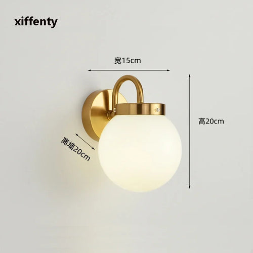 Modern glass LED wall light for interiors