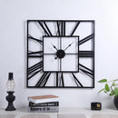 Modern 3D Retro Square Roman Numerals Wall Clock Silent Home Decor