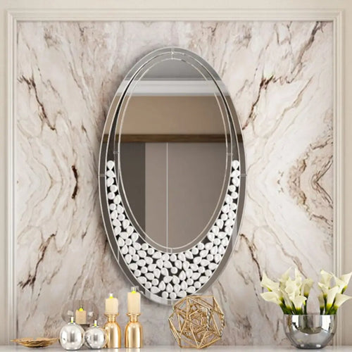 Decorative oval teardrop-shaped mirror for interiors