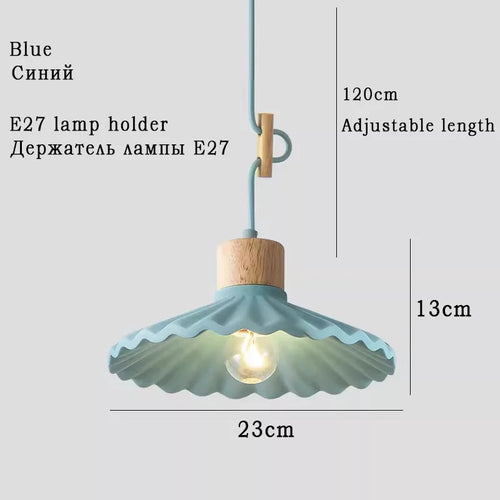Modern Nordic style colourful macaron pendant light - vue 9 sur 11