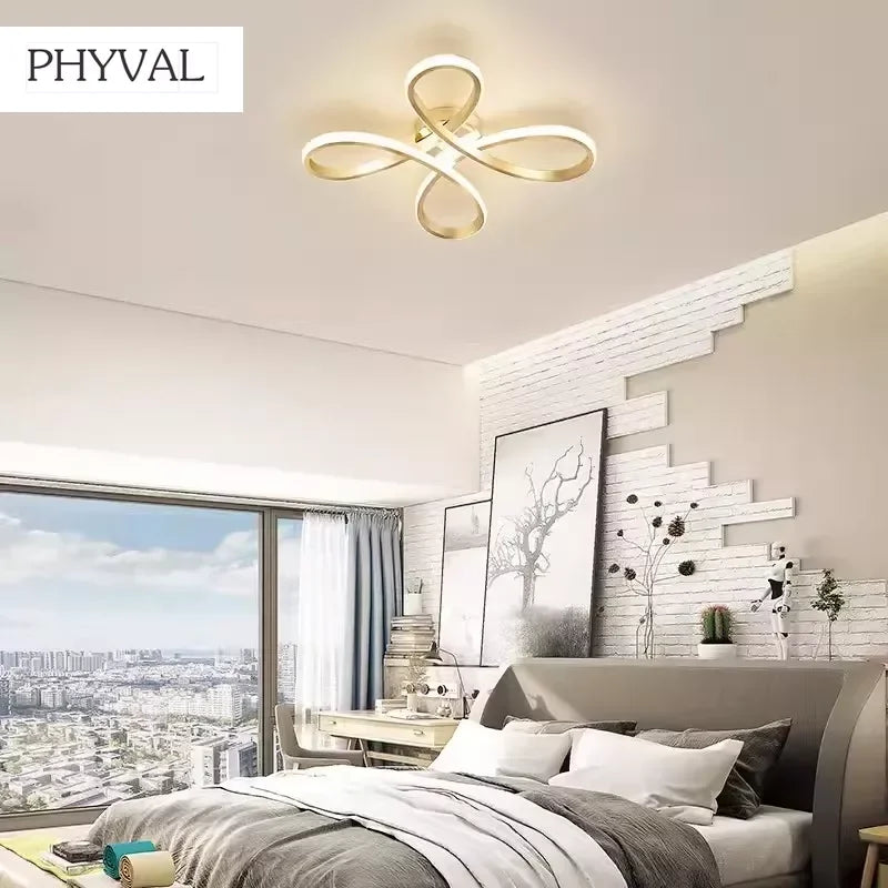 Modern LED flower-shaped ceiling light for a creative ambience - vue 4 sur 7