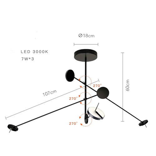 Nordic LED designer chandelier for restaurant coffee tables - vue 13 sur 14