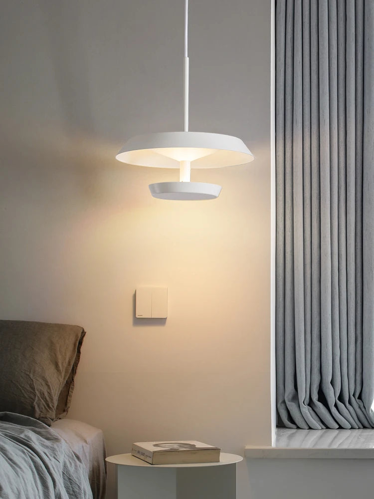 Small Spanish design LED pendant light with eye protection and diffused light