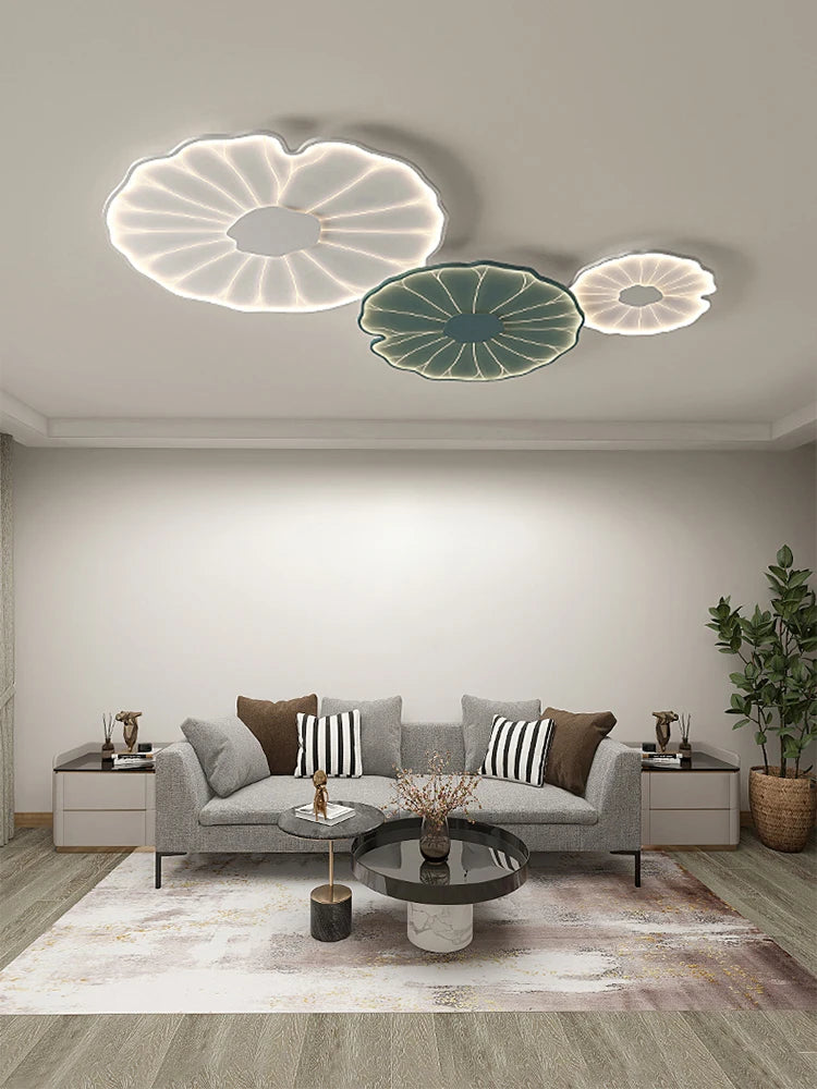 Decorative creative lotus leaf LED ceiling light