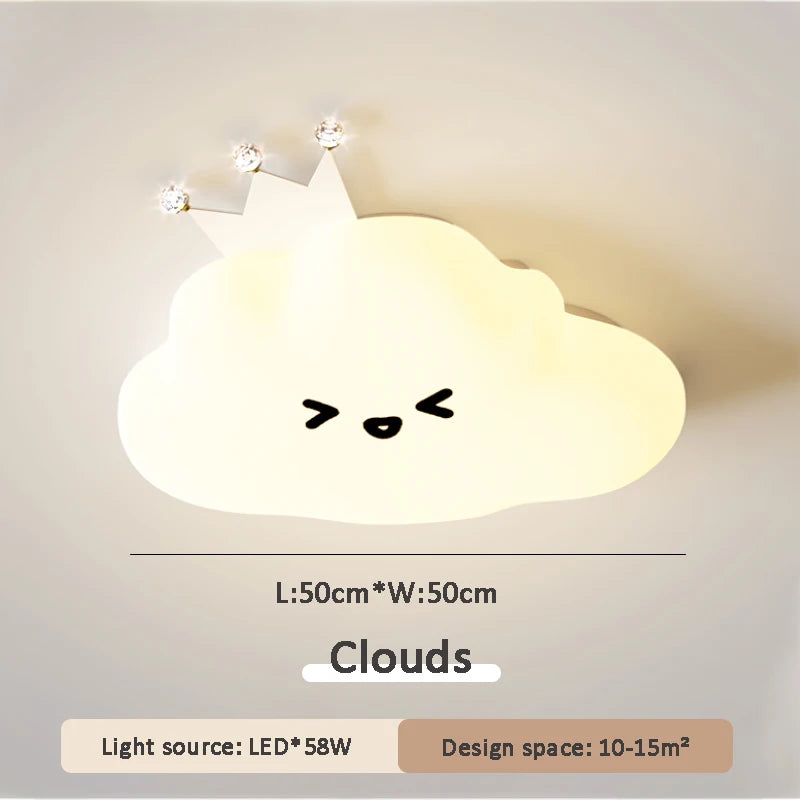 cute star moon cloud ceiling light for decorative children's room