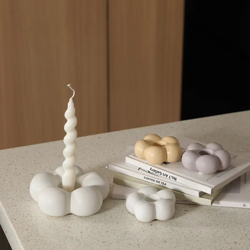 ceramic candle holder flower-shaped candlestick decorative and practical