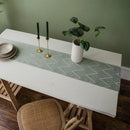 Embroidered table runner with geometric patterns, bohemian style