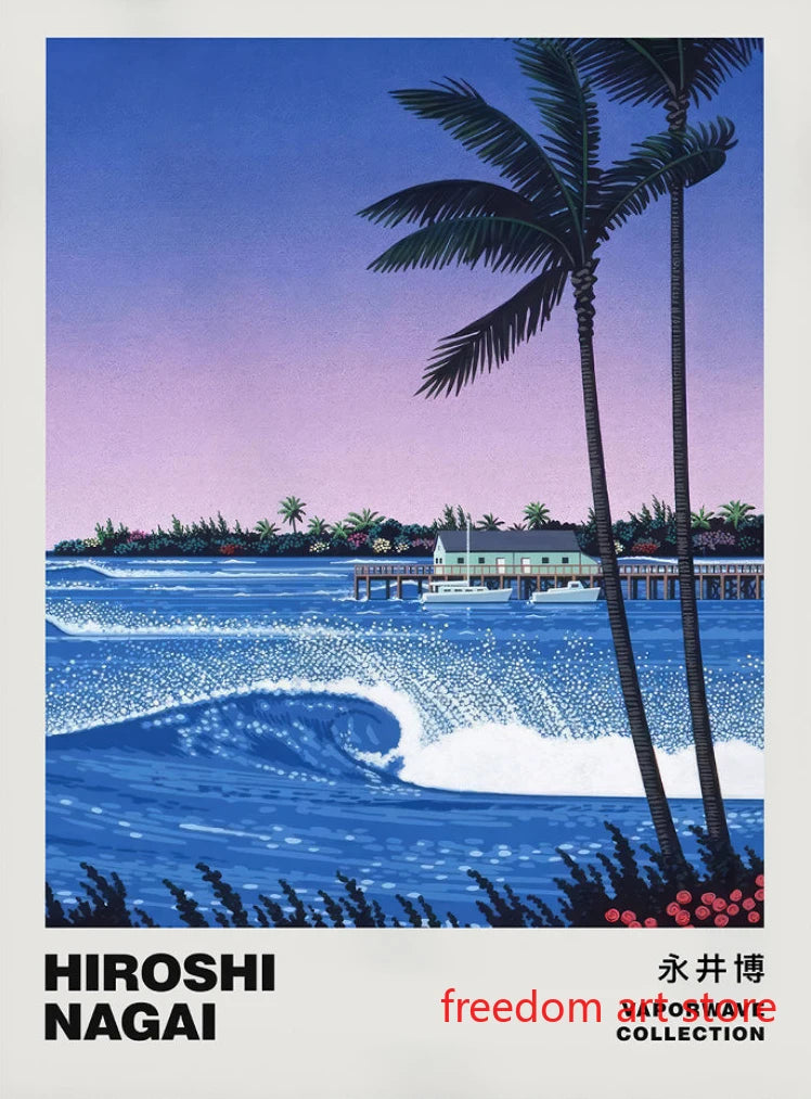 Vintage Japanese Hiroshi Nagai art posters for wall decoration