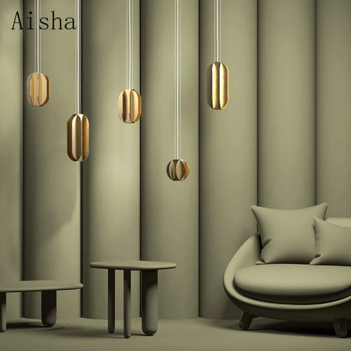 Modern copper pendant light for decorative indoor lighting - vue 2 sur 9