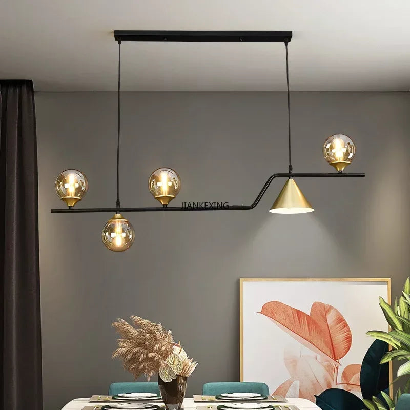 Glass LED chandelier for bar and home decor
