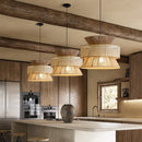 Chinese sabi wabi style rattan pendant light