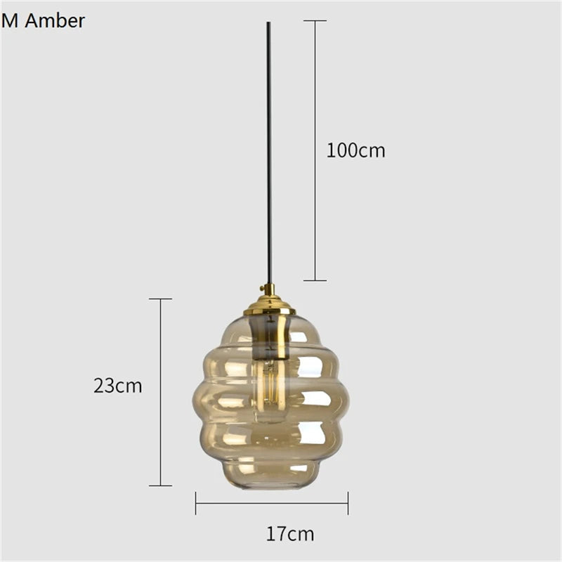 Modern nordic stained glass ball pendant light - vue 8 sur 15